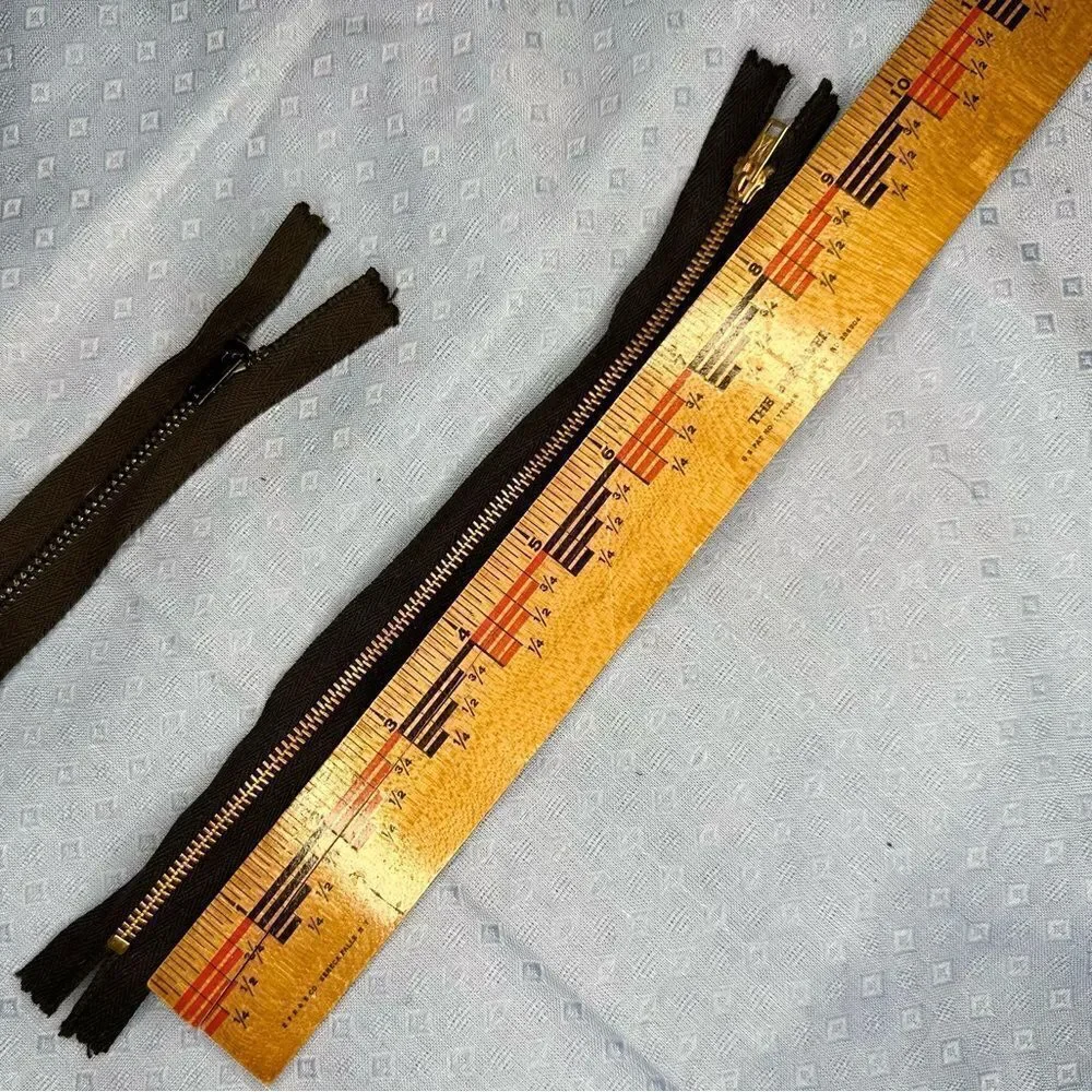 Vintage 60s Selection of 12 unused black zips mostly 7”